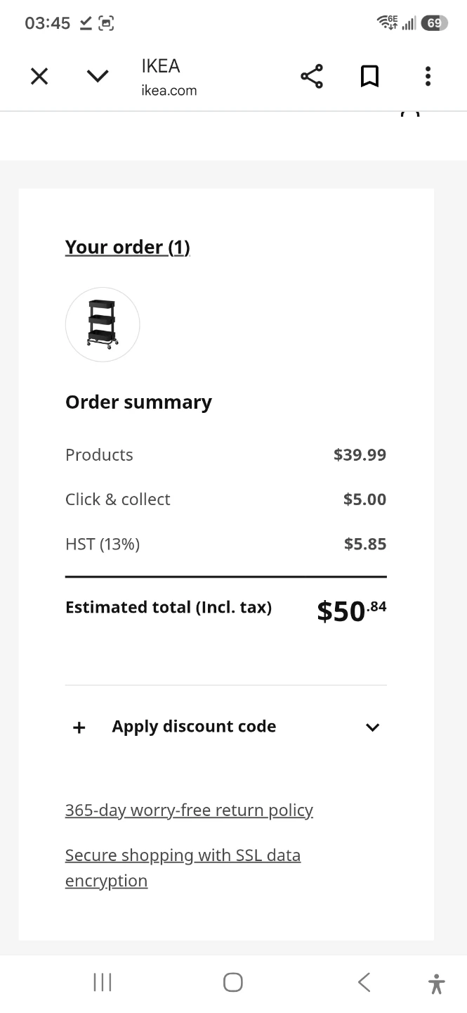 IKEA RÅSKOG Rolling Cart