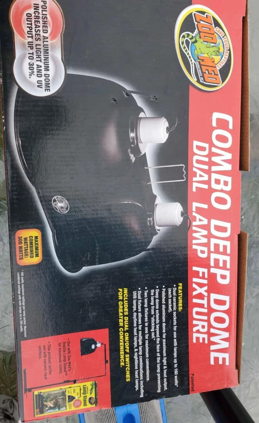 🍃 Zoo Med Combo Deep Dome Dual Lamp Fixture - photo 2