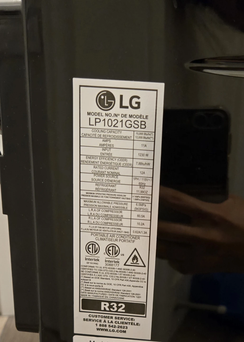 LG Portable Air Conditioner - photo 3