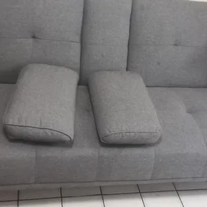 Grey Futon Sofa with Cup Holders