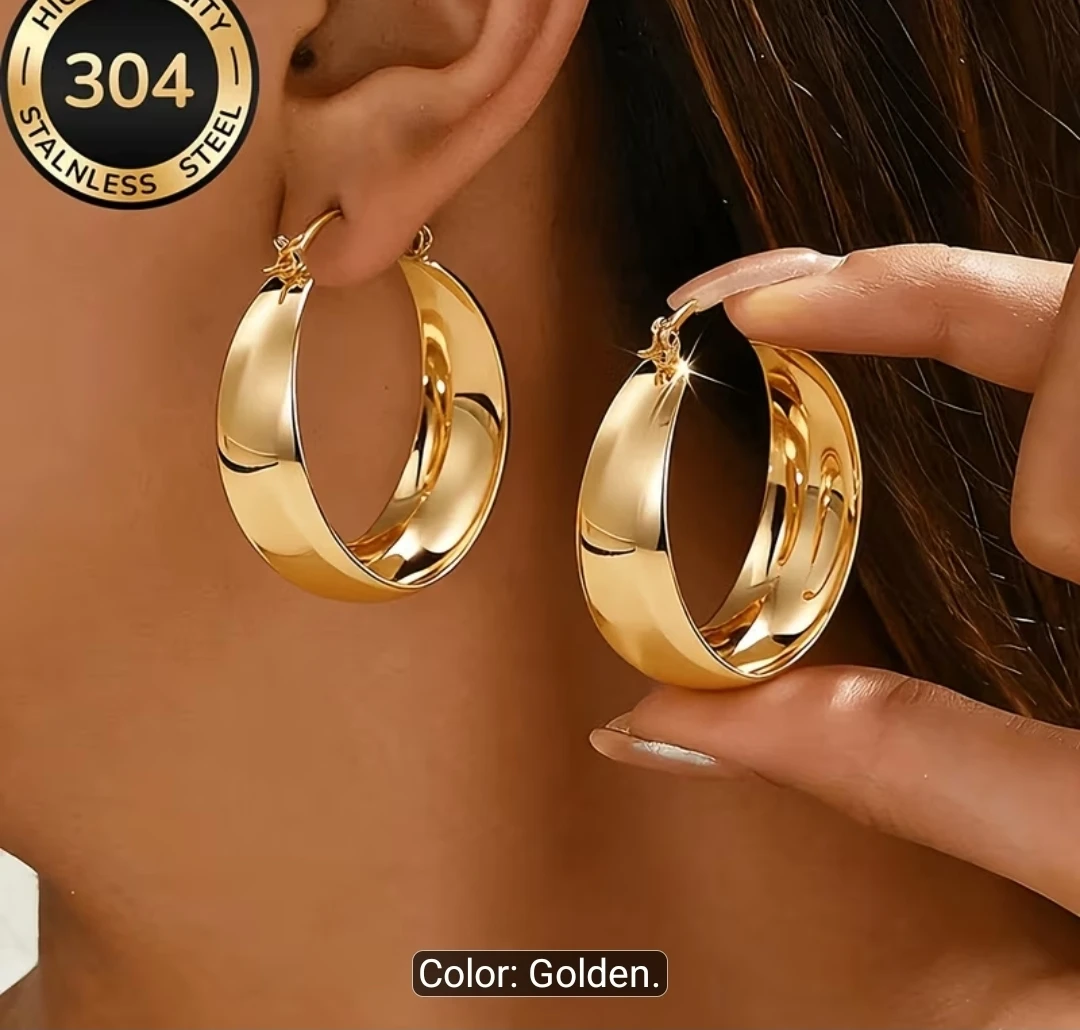 Gold Hoop Earrings - 304 Stainless Steel