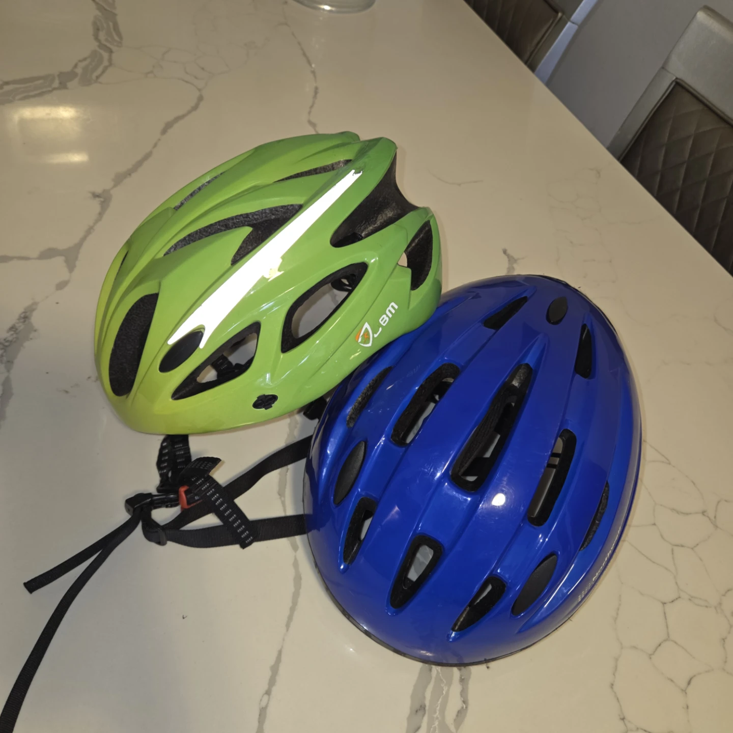 Kids Bike Helmets - Blue and Green