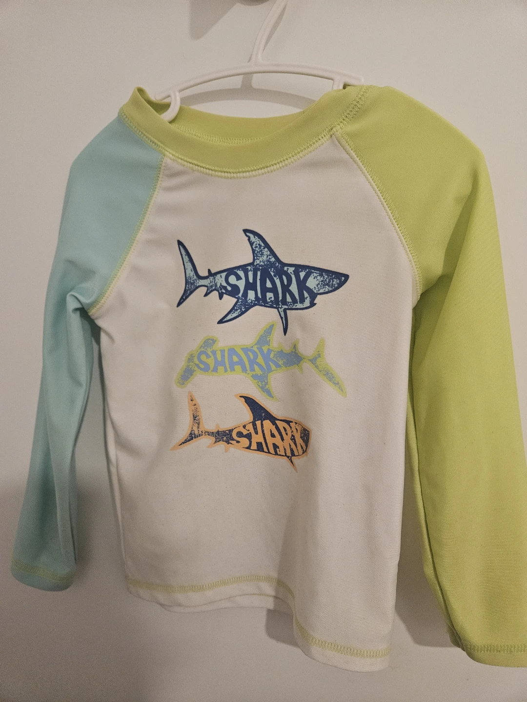 Kids Rash Guard Swim Shirt Shark Print Long Sleeve