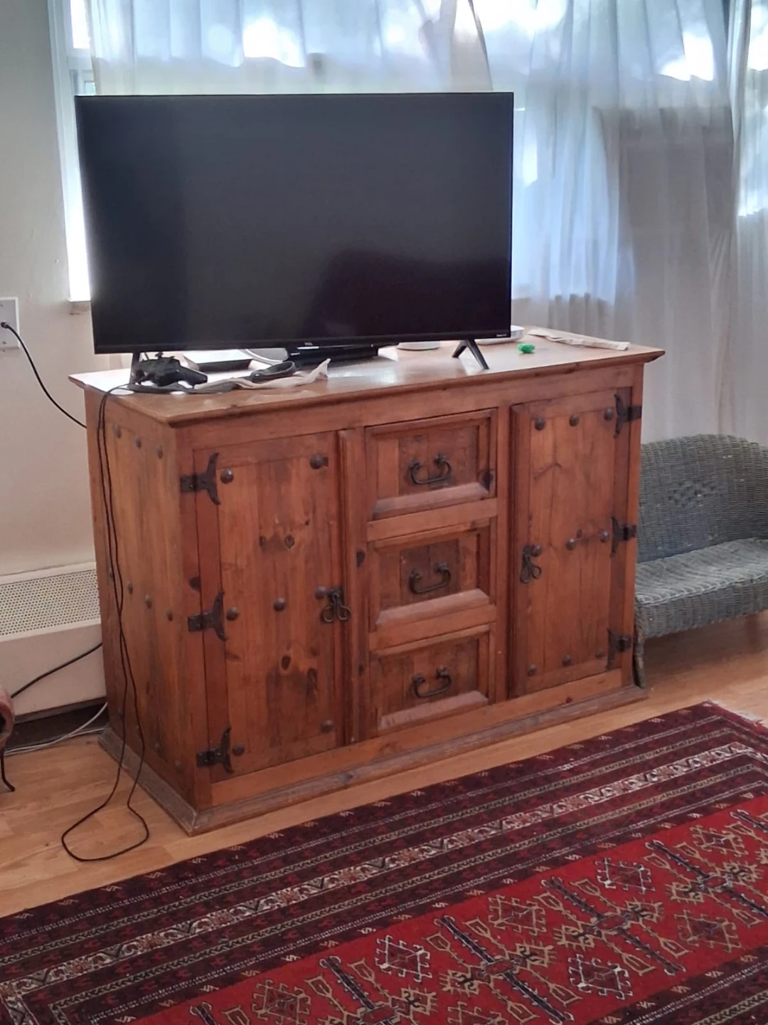 Rustic Mexican Pine Sideboard Cabinet