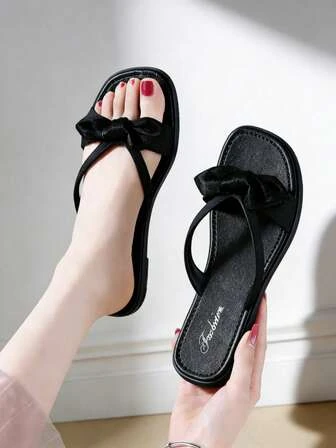 Black SPORT Sandals with Bow