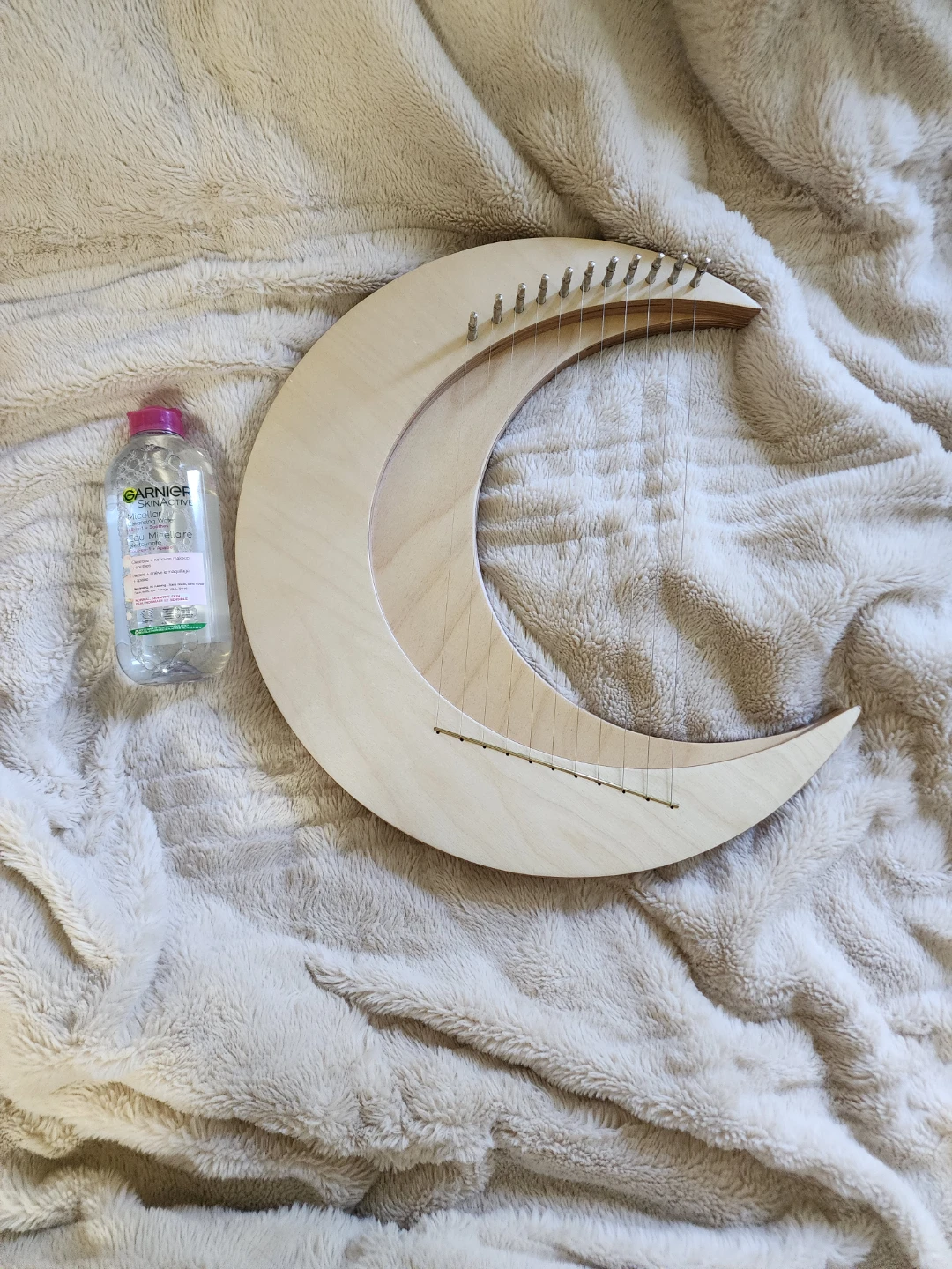 Wooden Crescent Moon Lyre Harp - photo 2