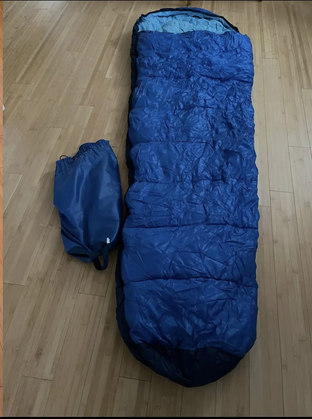 Blue Sleeping Bag with Stuff Sack