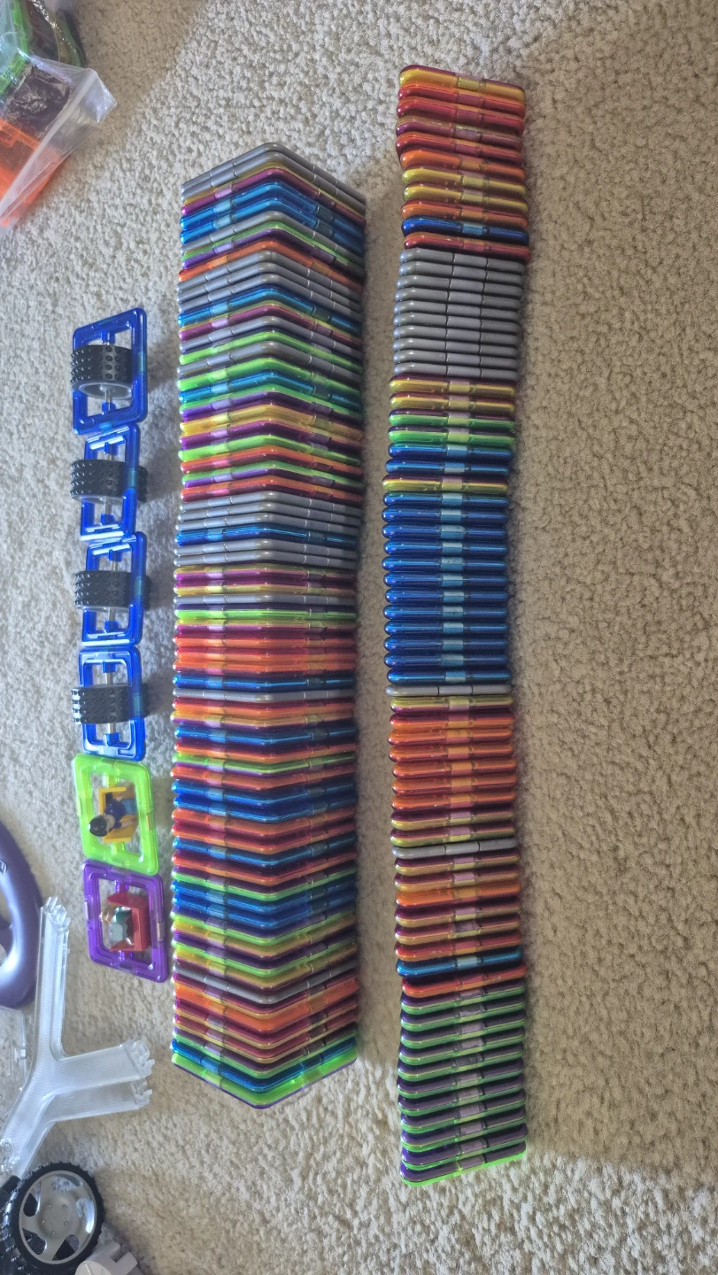 Magnetic Building Tiles Toy Set with Accessories - ~300 pieces