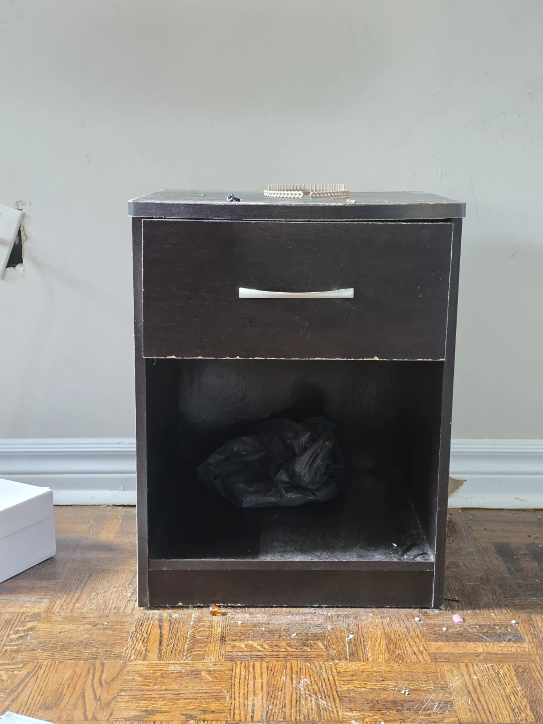 Dark Brown Nightstand with Drawer