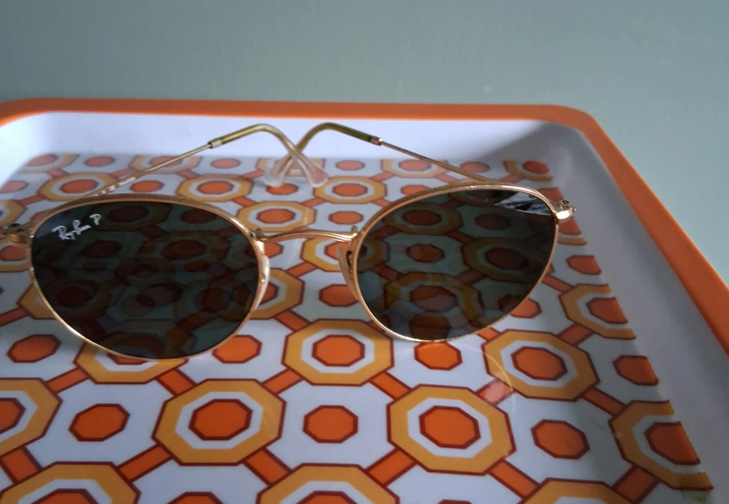 Ray-Ban RB3447 Round Metal Sunglasses 50mm Gold Polarized
