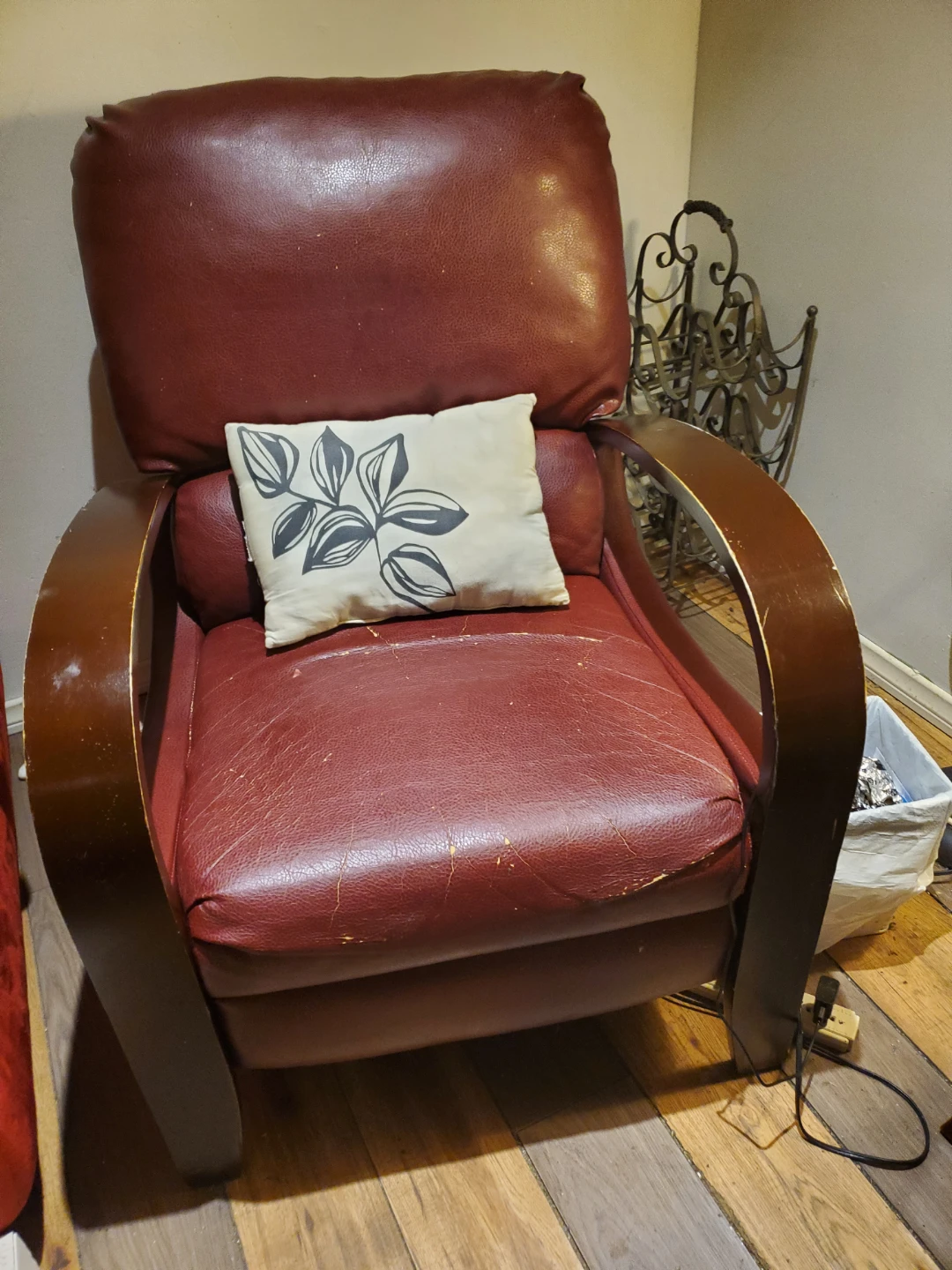 2 Used Recliner Chair - Brown Faux Leather