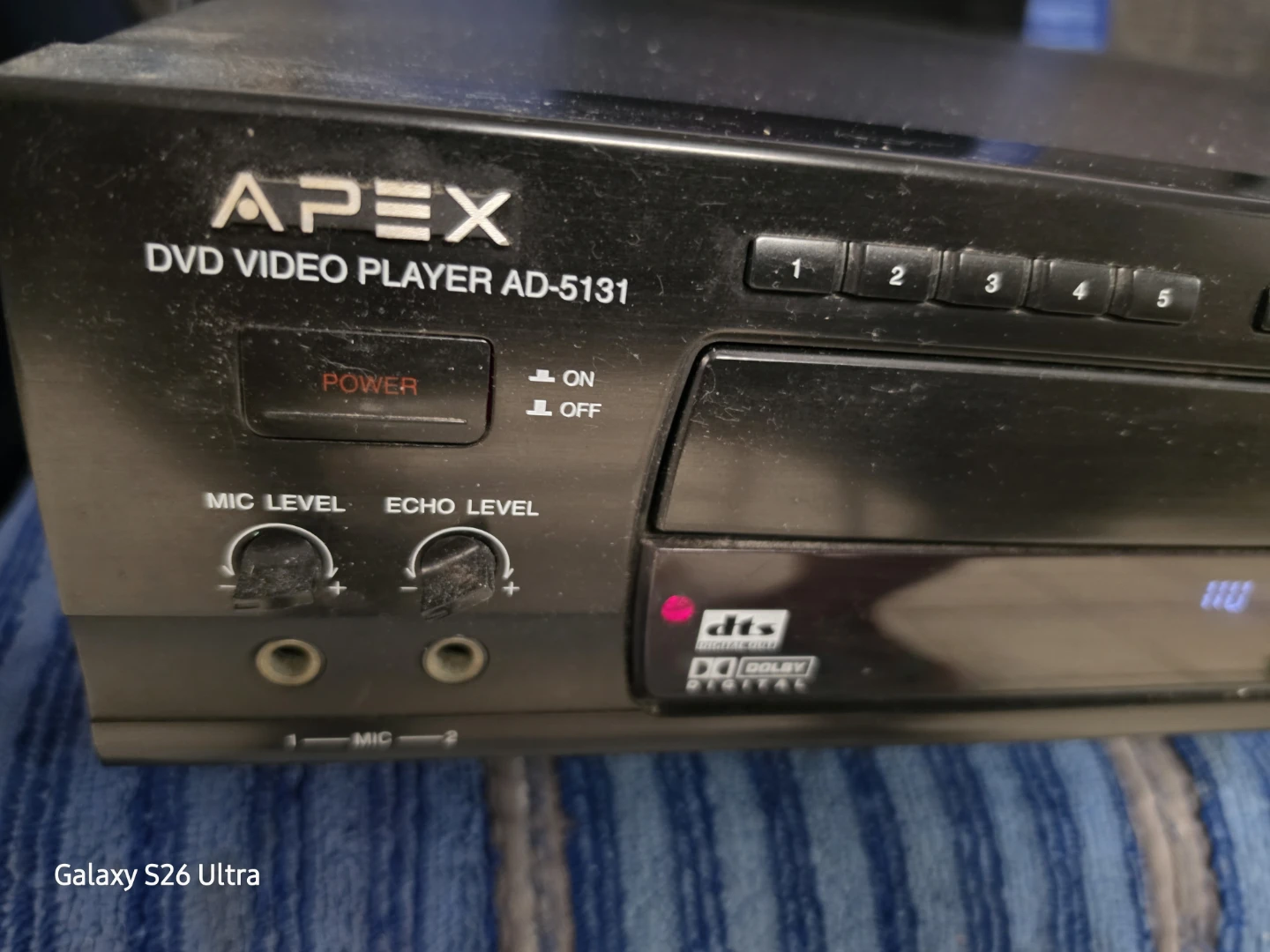 Apex AD-5131 3-Disc DVD Video Player Karaoke Tested Works