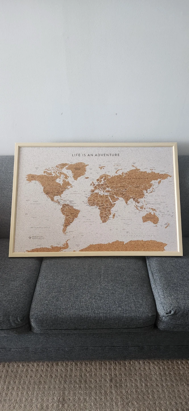 Cork World Map Pinboard