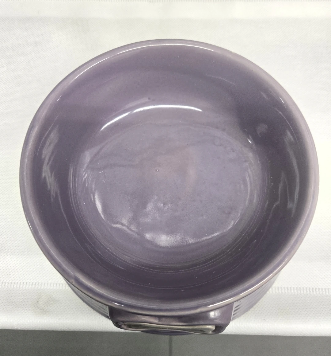 Ceramic Purple Dog Bowl with Cute Bone Detail – 5.5" - photo 3