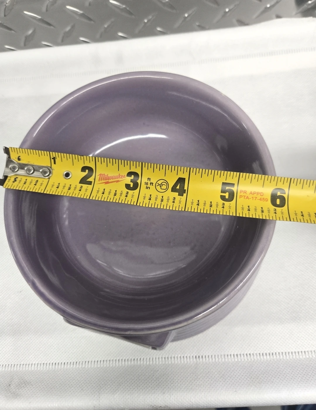 Ceramic Purple Dog Bowl with Cute Bone Detail – 5.5" - photo 5