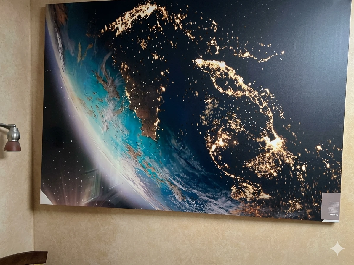 Large Earth at Night Canvas Print 55.1" x 39.4" - photo 2