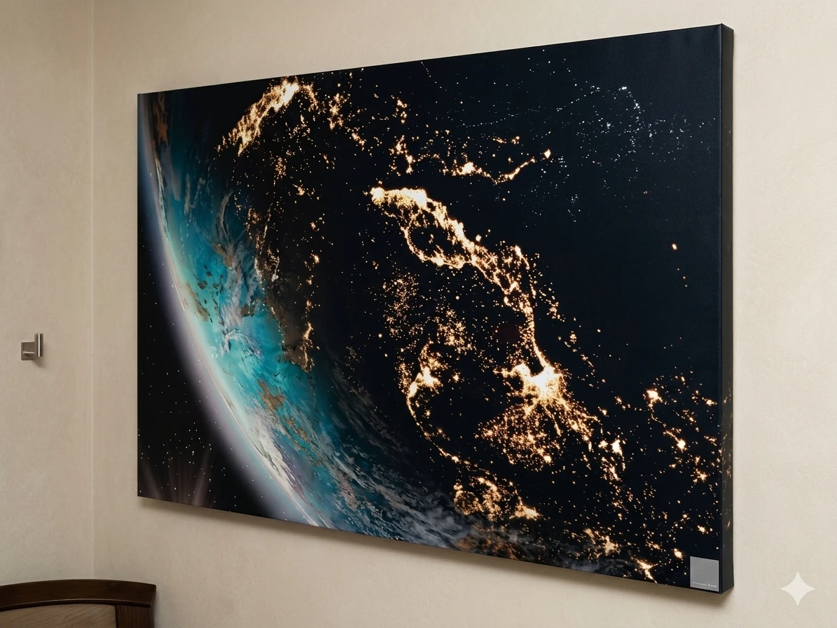 Large Earth at Night Canvas Print 55.1" x 39.4" - photo 4