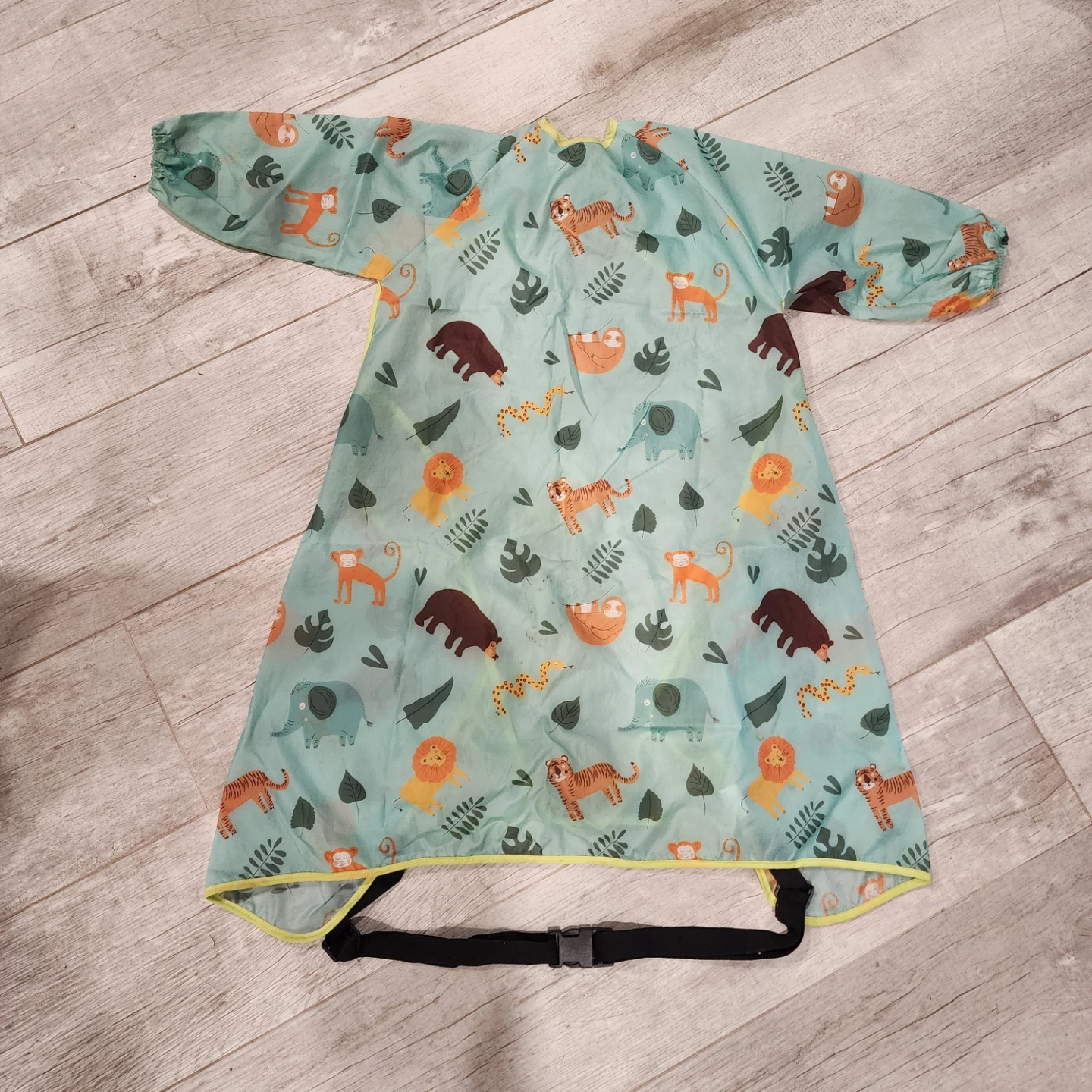 Baby Bib Smock with Sleeves - Animal Print