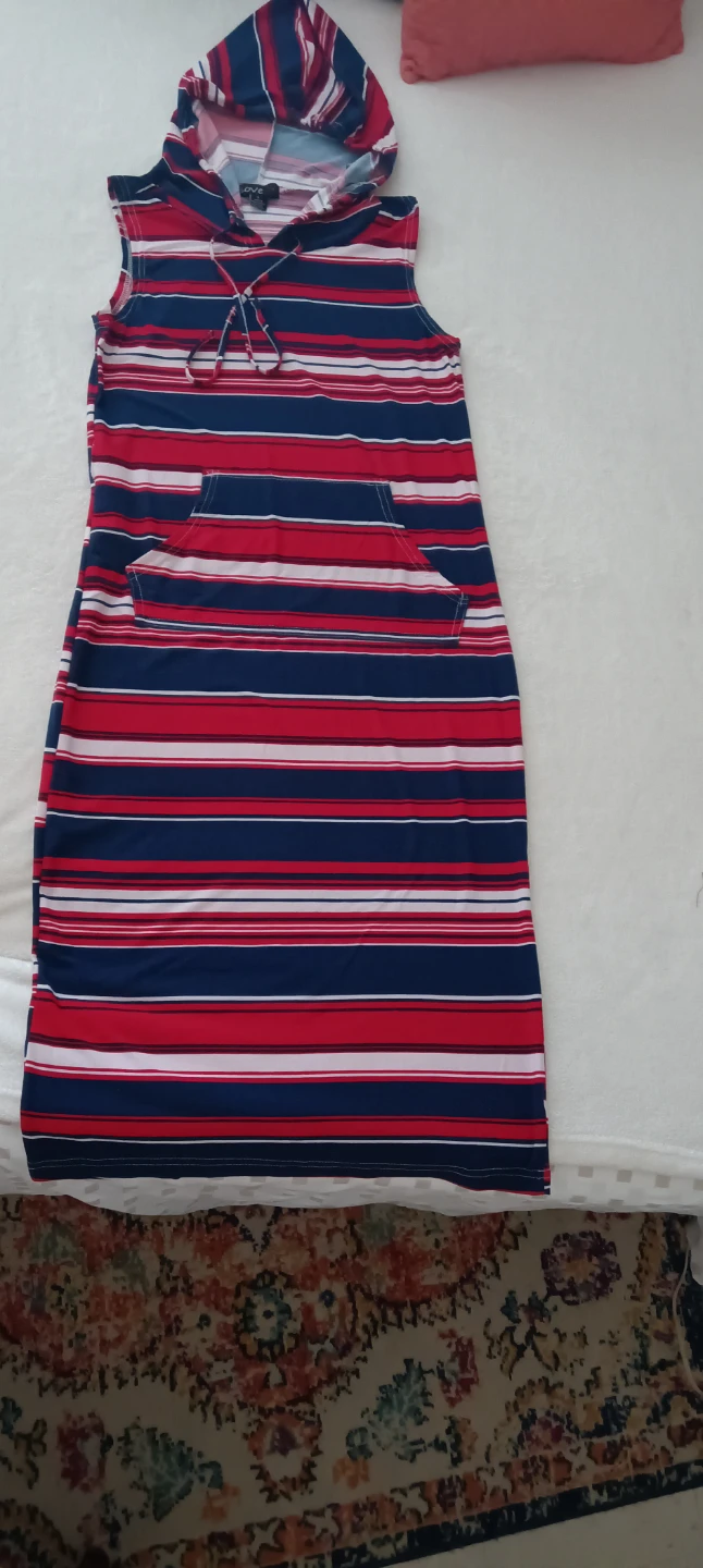 Striped Hooded Maxi Dress