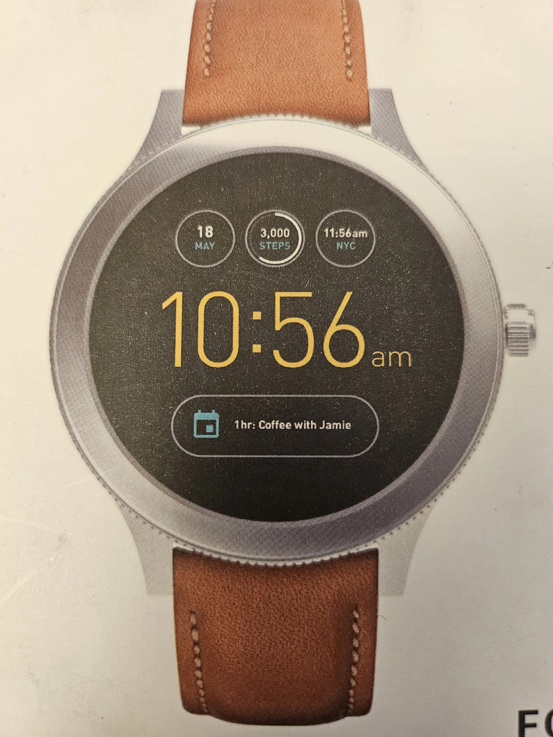 Smartwatch with brown leather strap - photo 4