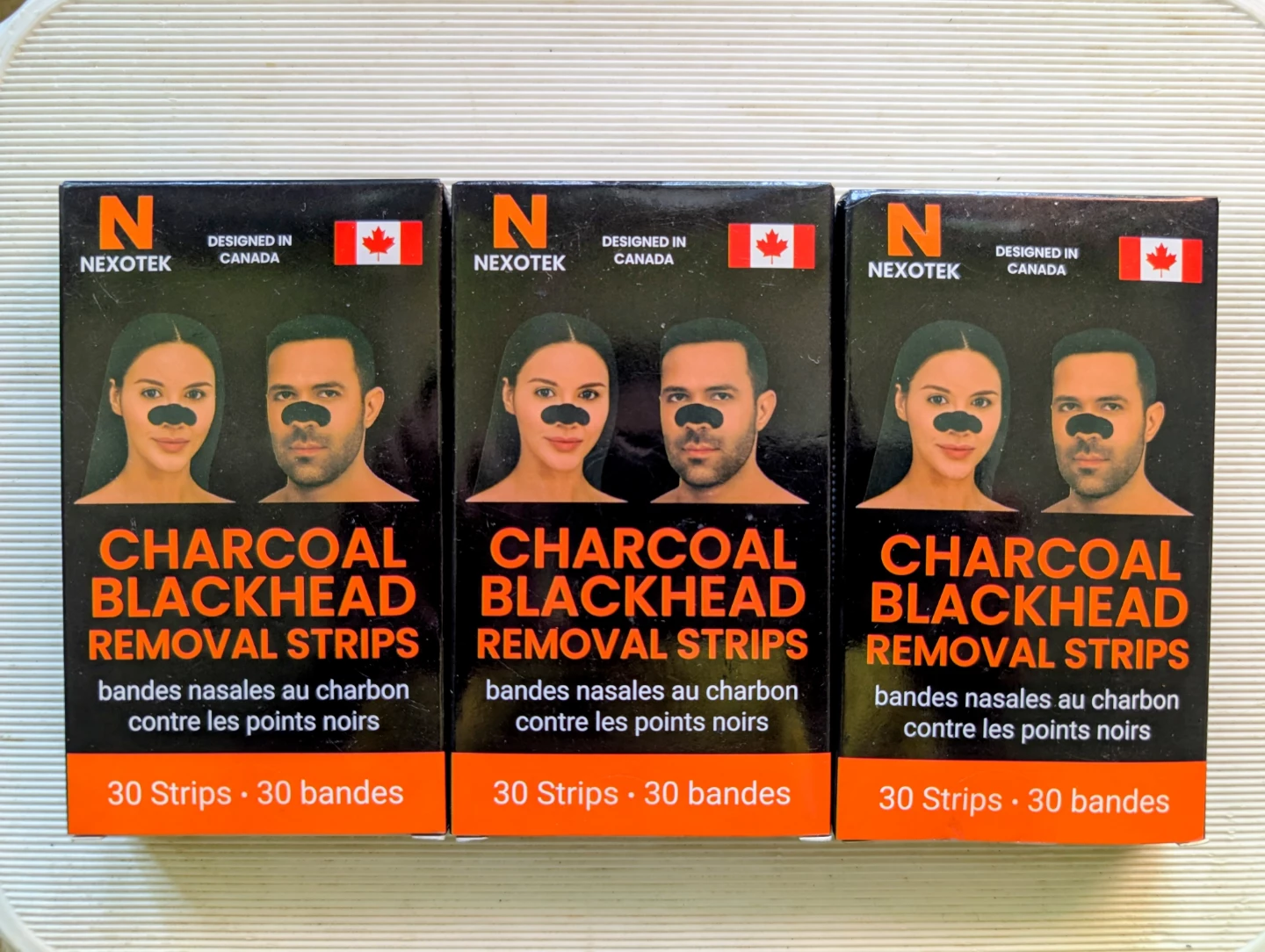 3 Boxes (90 Strips) of Charcoal Blackhead Removal Strips