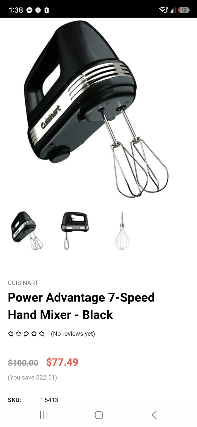 Cuisinart Power Advantage 7-Speed Hand Mixer - Black - photo 2