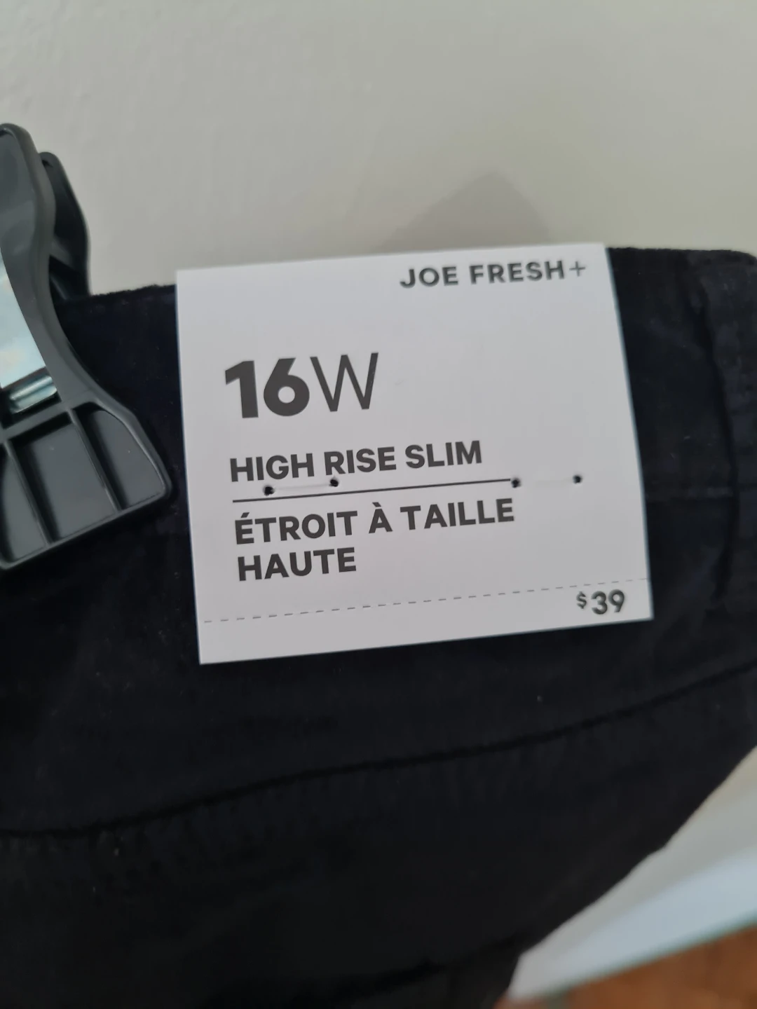 Joe Fresh+ High Rise Slim Pants Black Size 16W