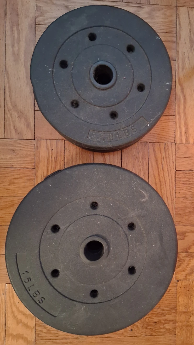 Weight Plates 2 x(10LB, 15LB, 25LB) and 60-Inch Barbell - photo 2