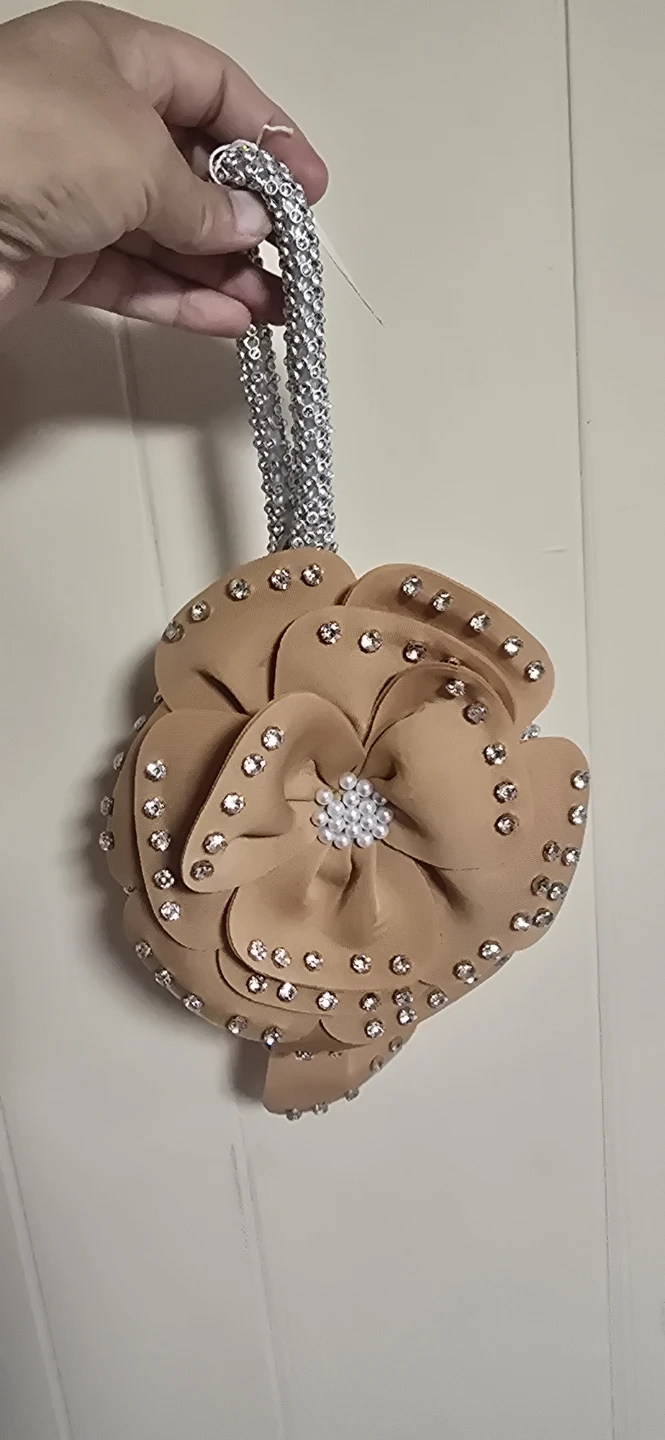 Sparkly Flower Clutch Purse