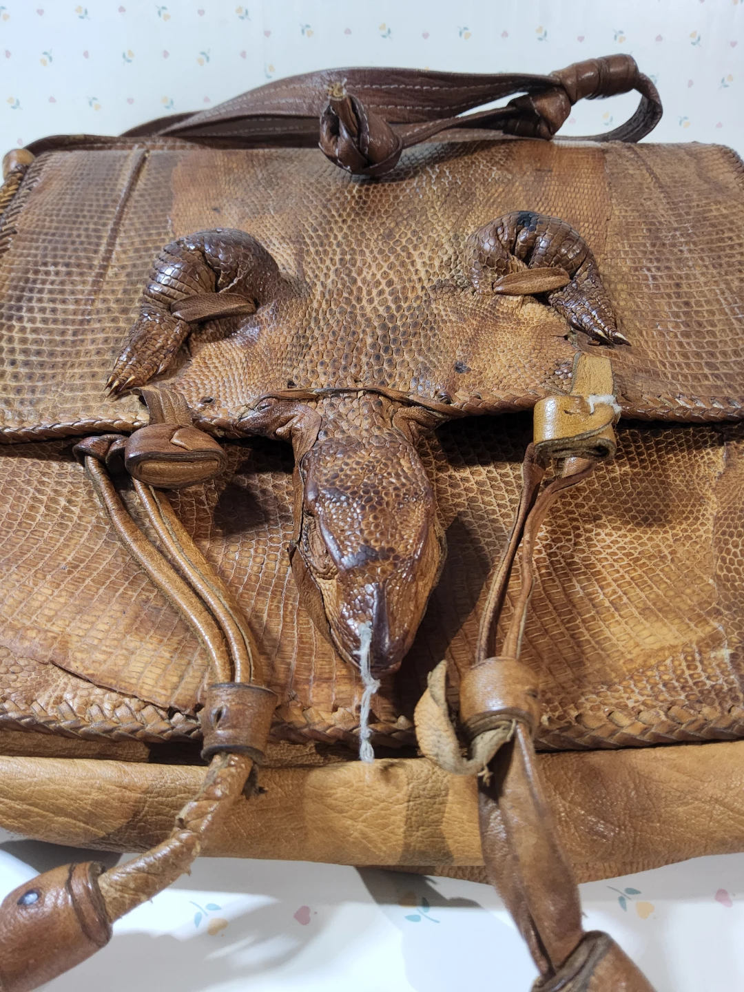 VTG 60s Taxidermy Alligator Head Crossbody Shoulder bag  Purse - photo 3