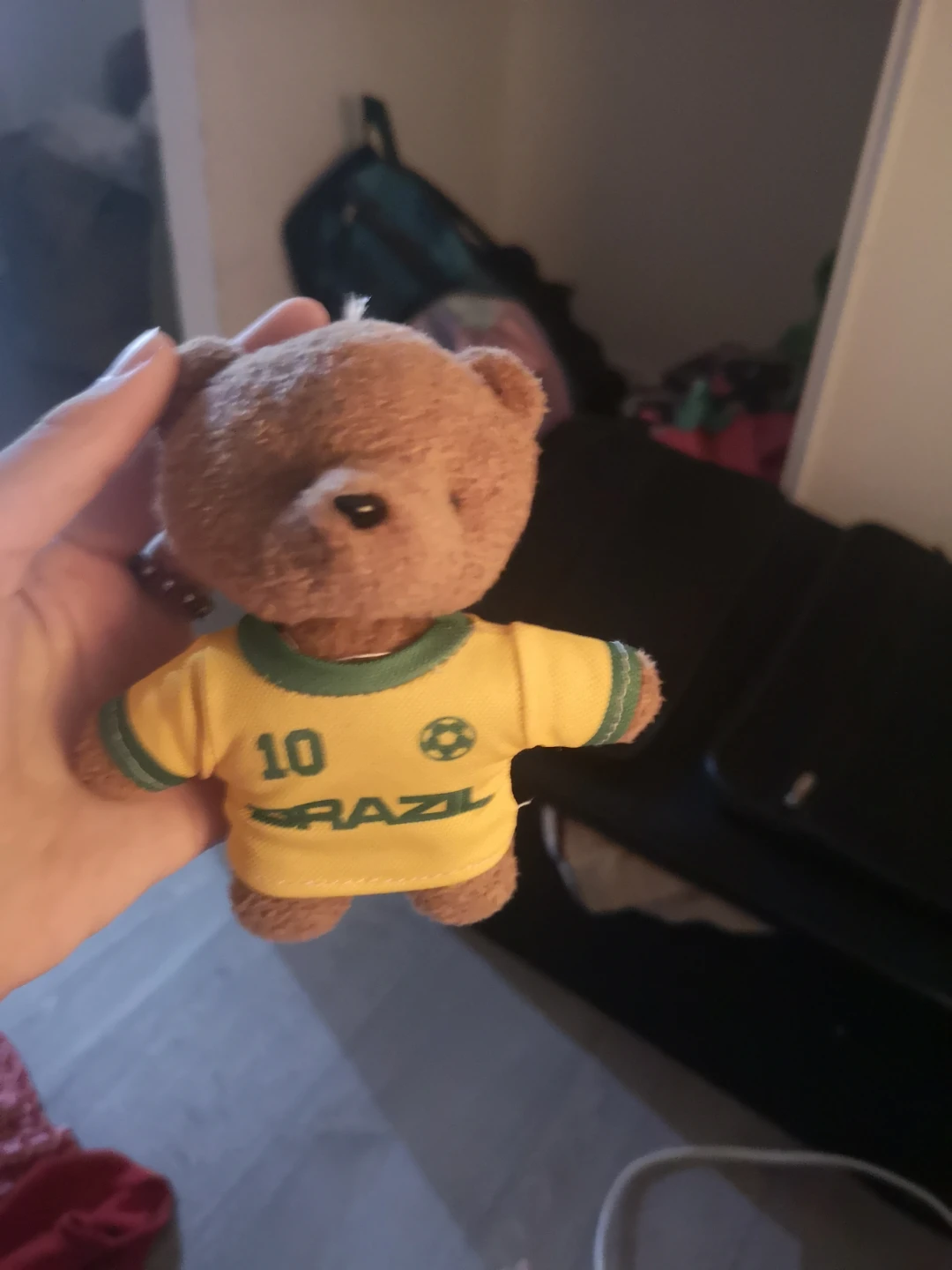 Brazil Soccer Teddy Bear Keychain