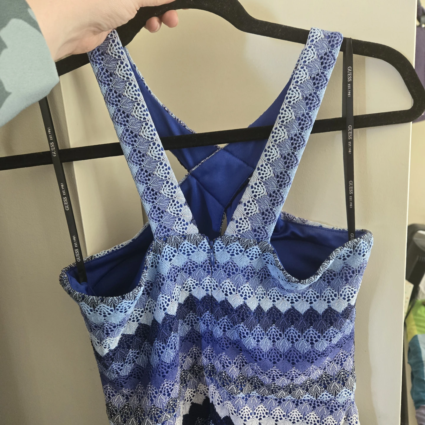 Guess Blue Ombre Crochet Maxi Dress - photo 4