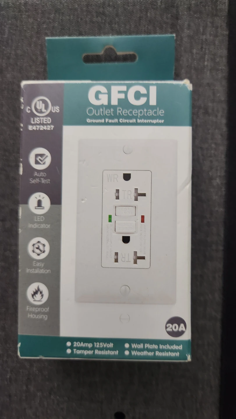 GFCI Outlet Receptacle - 20 Amp, White, UL Certified