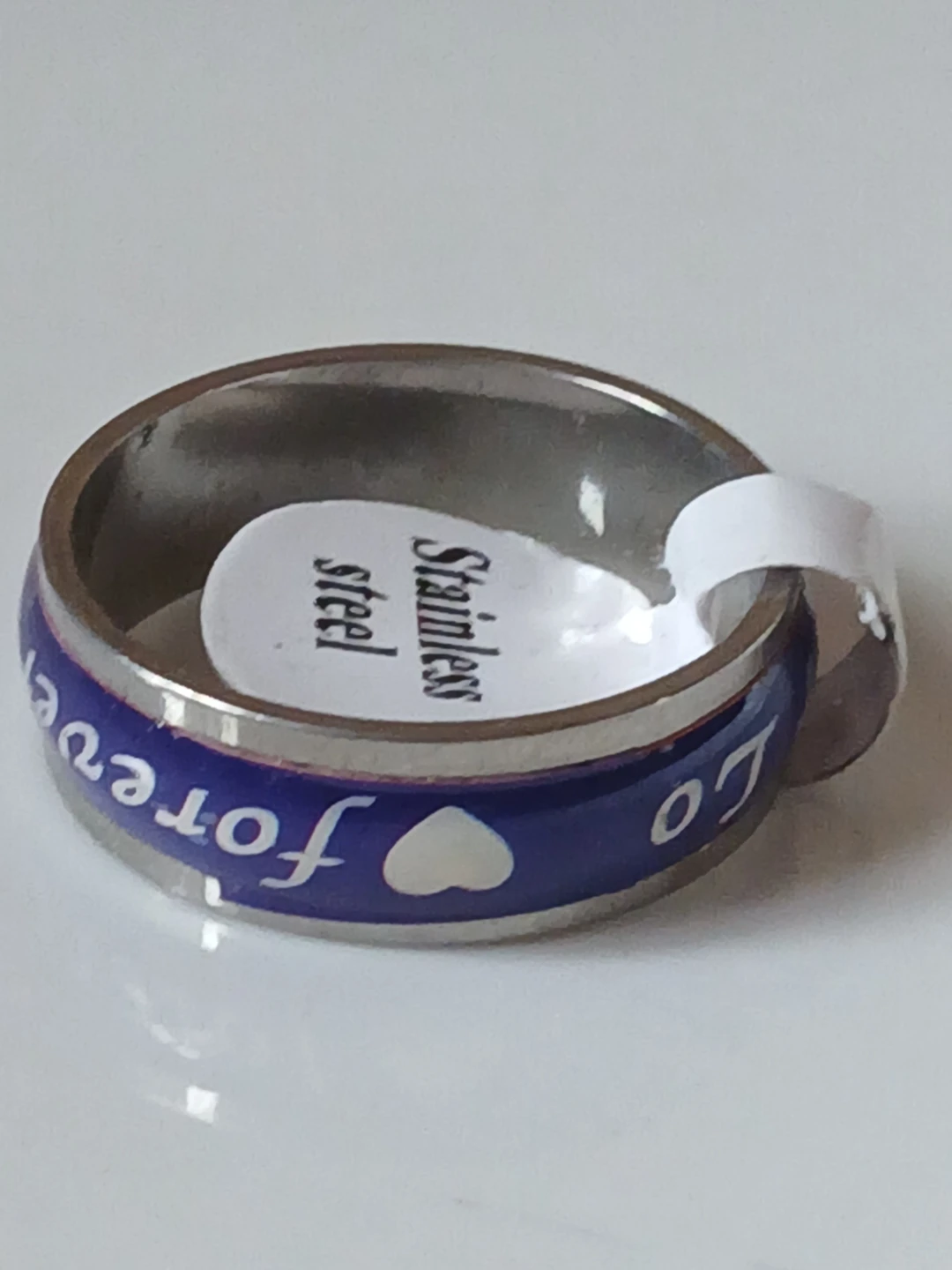 Stainless Steel "Forever Love" Ring - Size 20 - photo 2