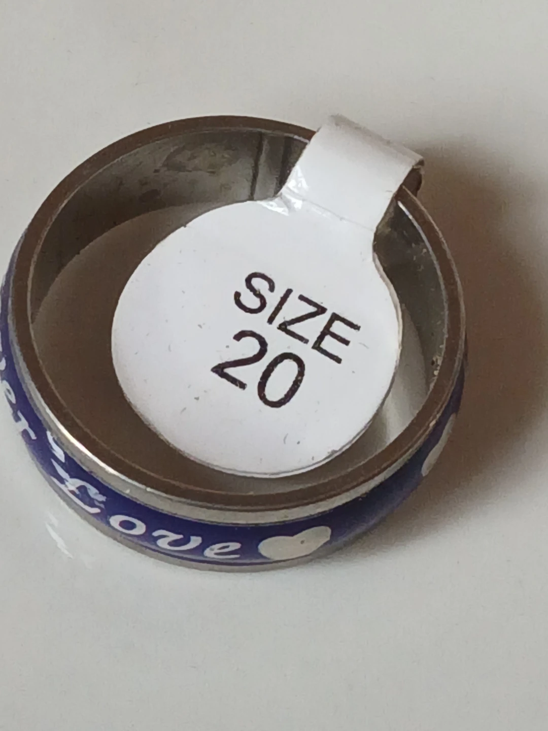 Stainless Steel "Forever Love" Ring - Size 20 - photo 3