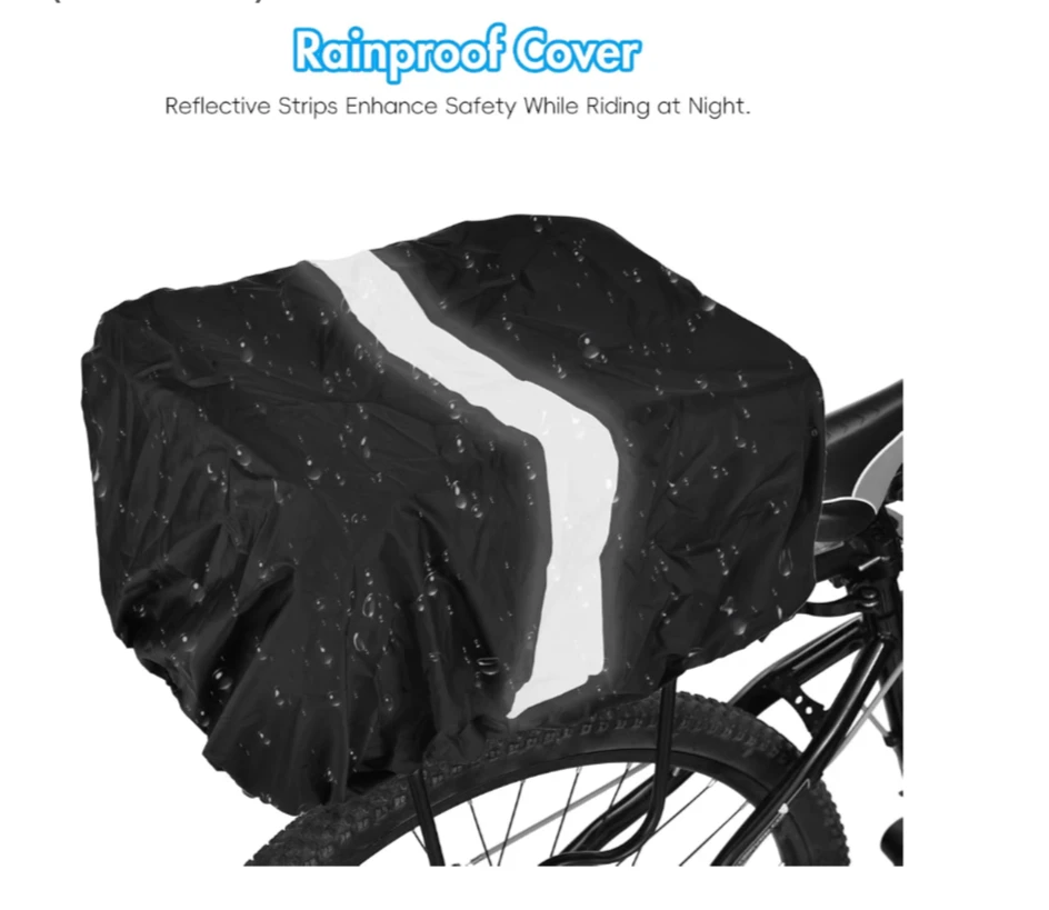 Foldable Bike Cargo Basket with Rainproof Cover and Cargo Net - photo 3