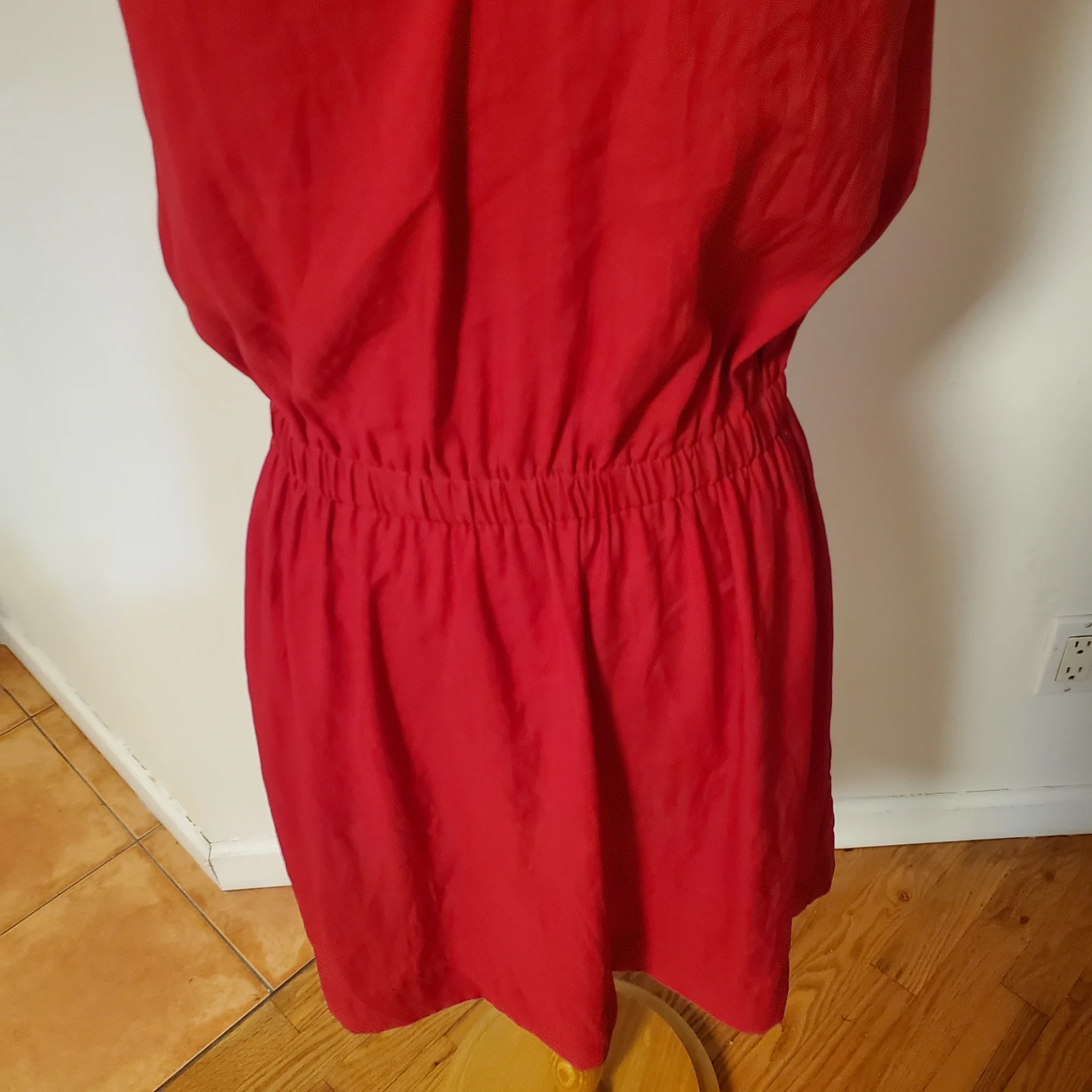 H&M Red Cap Sleeve Dress with Beaded Neckline - Size 4 - photo 2