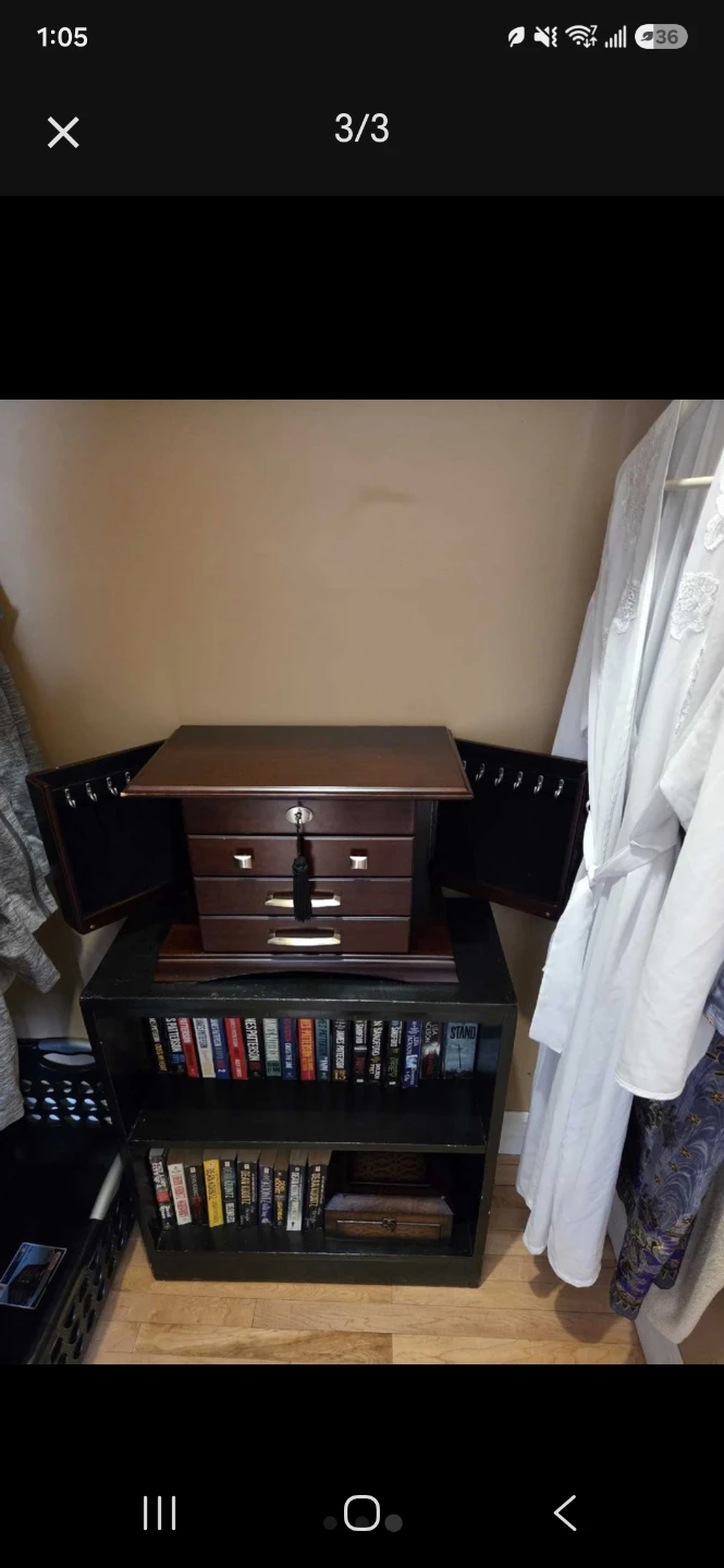 Wooden Jewellery Box with Mirror and Drawers - photo 3