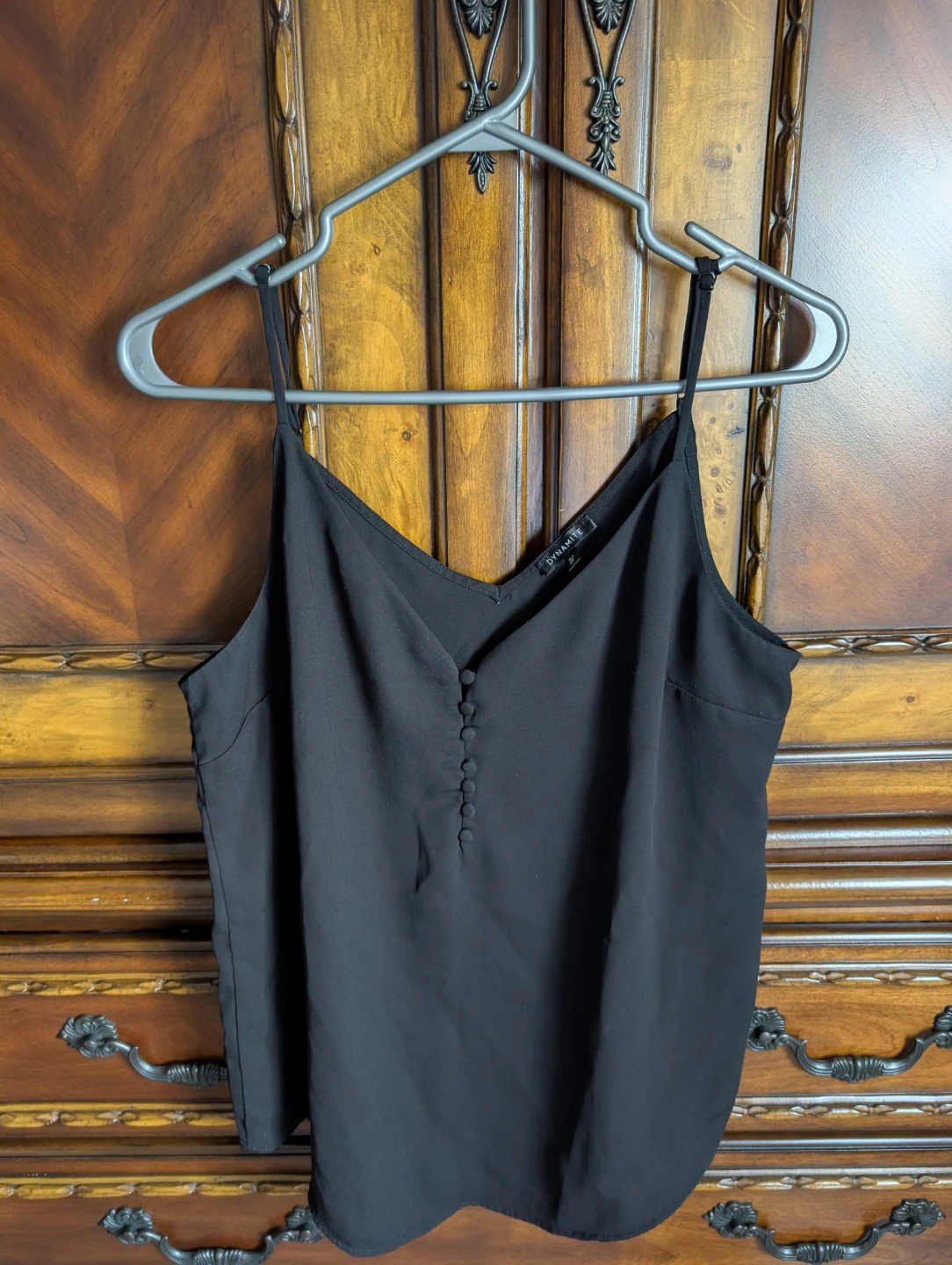 Dynamite Black Button-Front Camisole Top