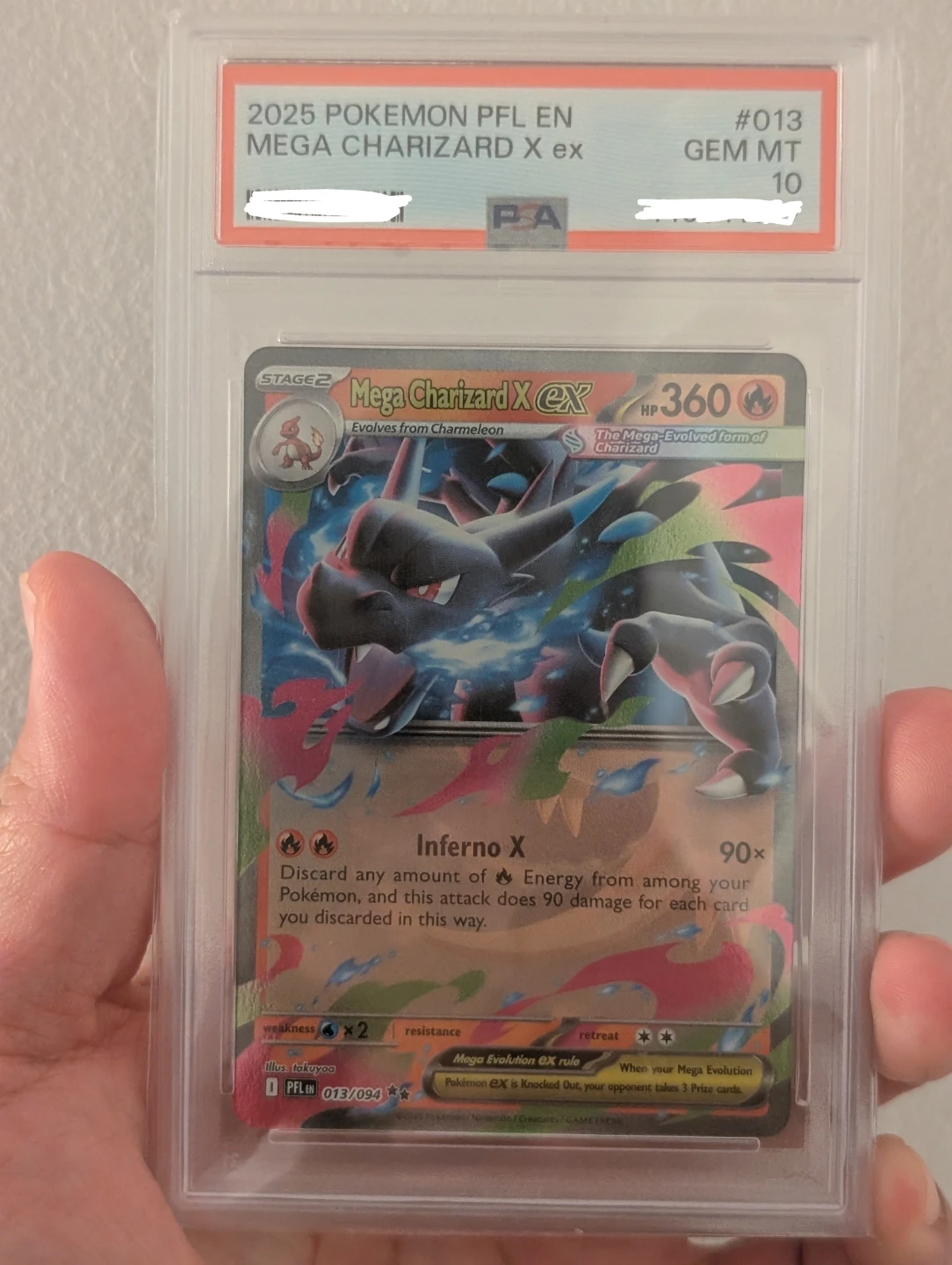 Mega Charizard X Ex Phantasmal Flames 013/094 Pokemon - PSA 10