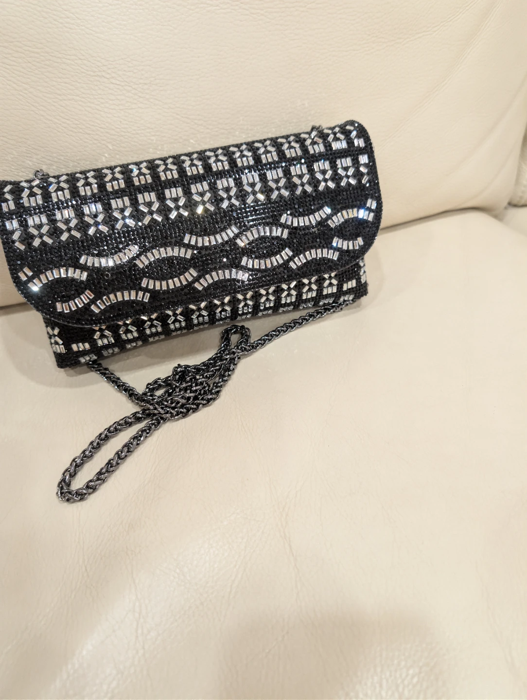 Sparkly Black Clutch Purse with Chain Strap - photo 2