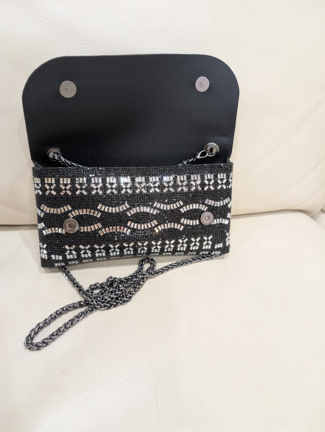 Sparkly Black Clutch Purse with Chain Strap - photo 3