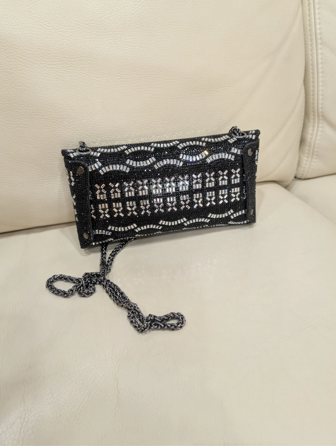Sparkly Black Clutch Purse with Chain Strap - photo 5