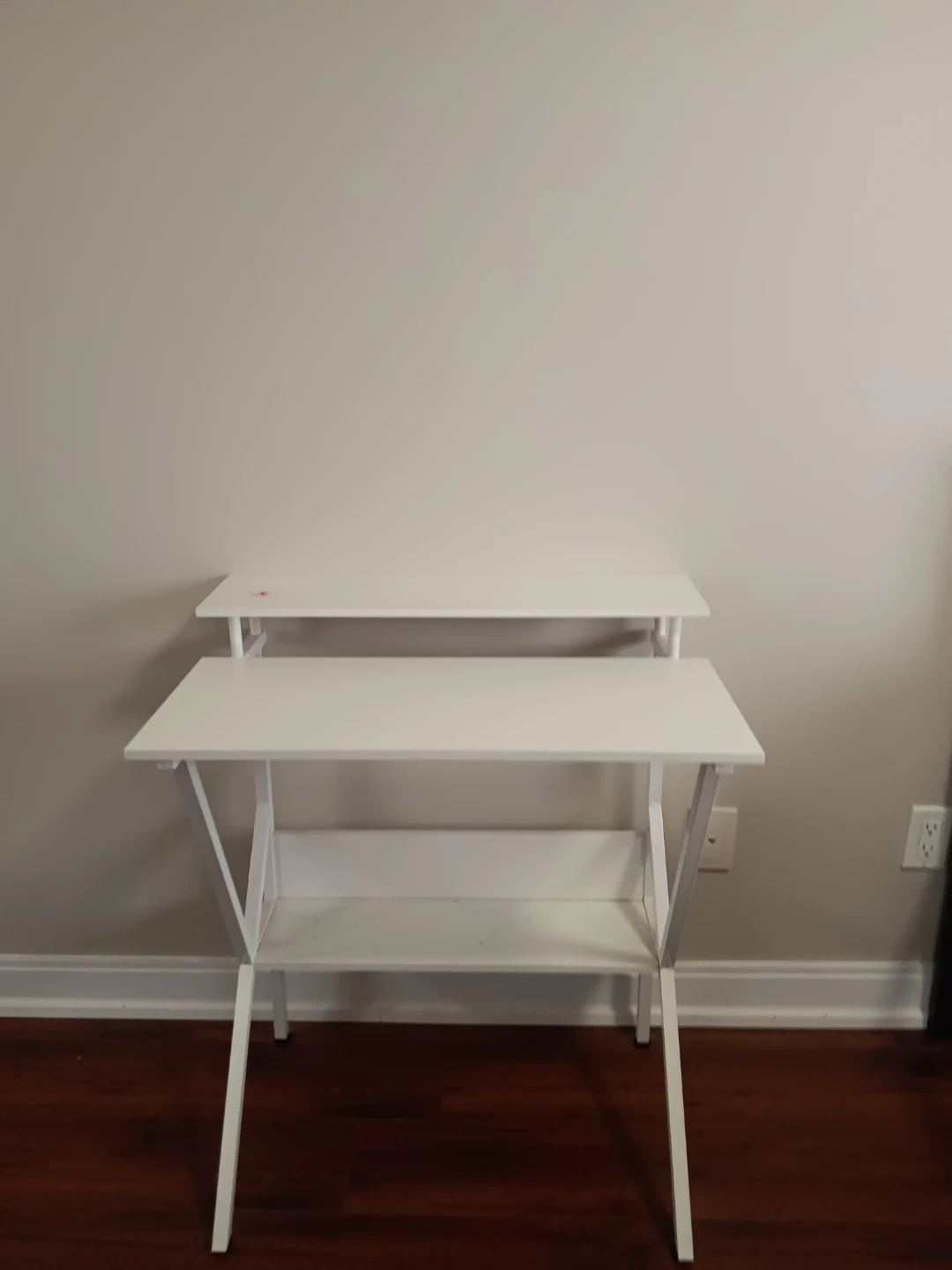 White Computer Desk with Shelf