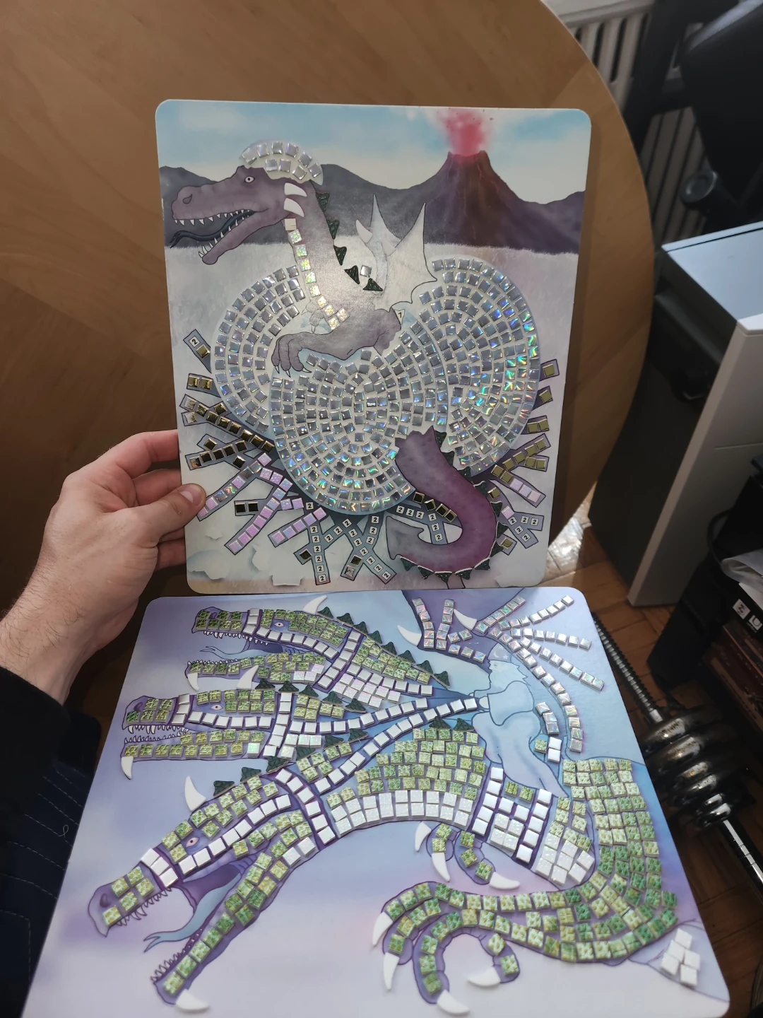 Mosaic Dragon Art Boards (Set of 2)