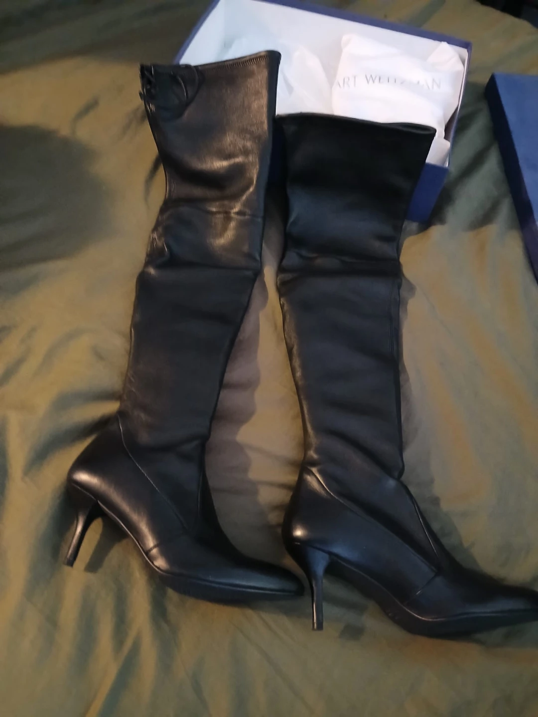Stuart Weitzman Black Leather Knee-High Boots