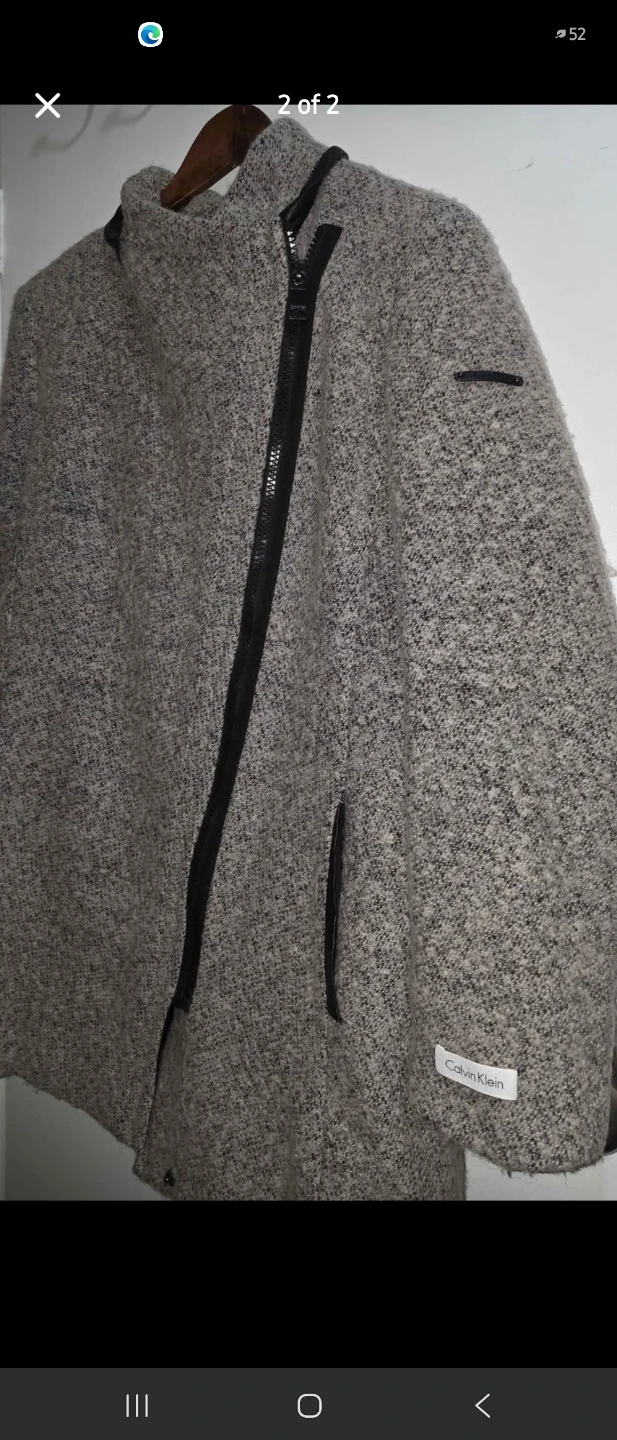 Calvin Klein Women's Grey Asymmetrical Zip Jacket - photo 2