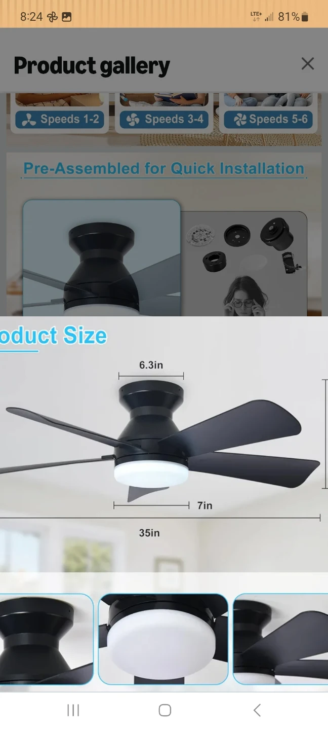 Depuley 35-Inch Ceiling Fan with Light - photo 5