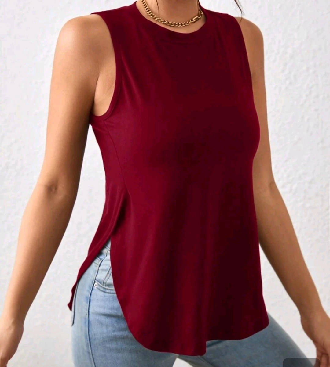 Maroon Sleeveless Tank Top