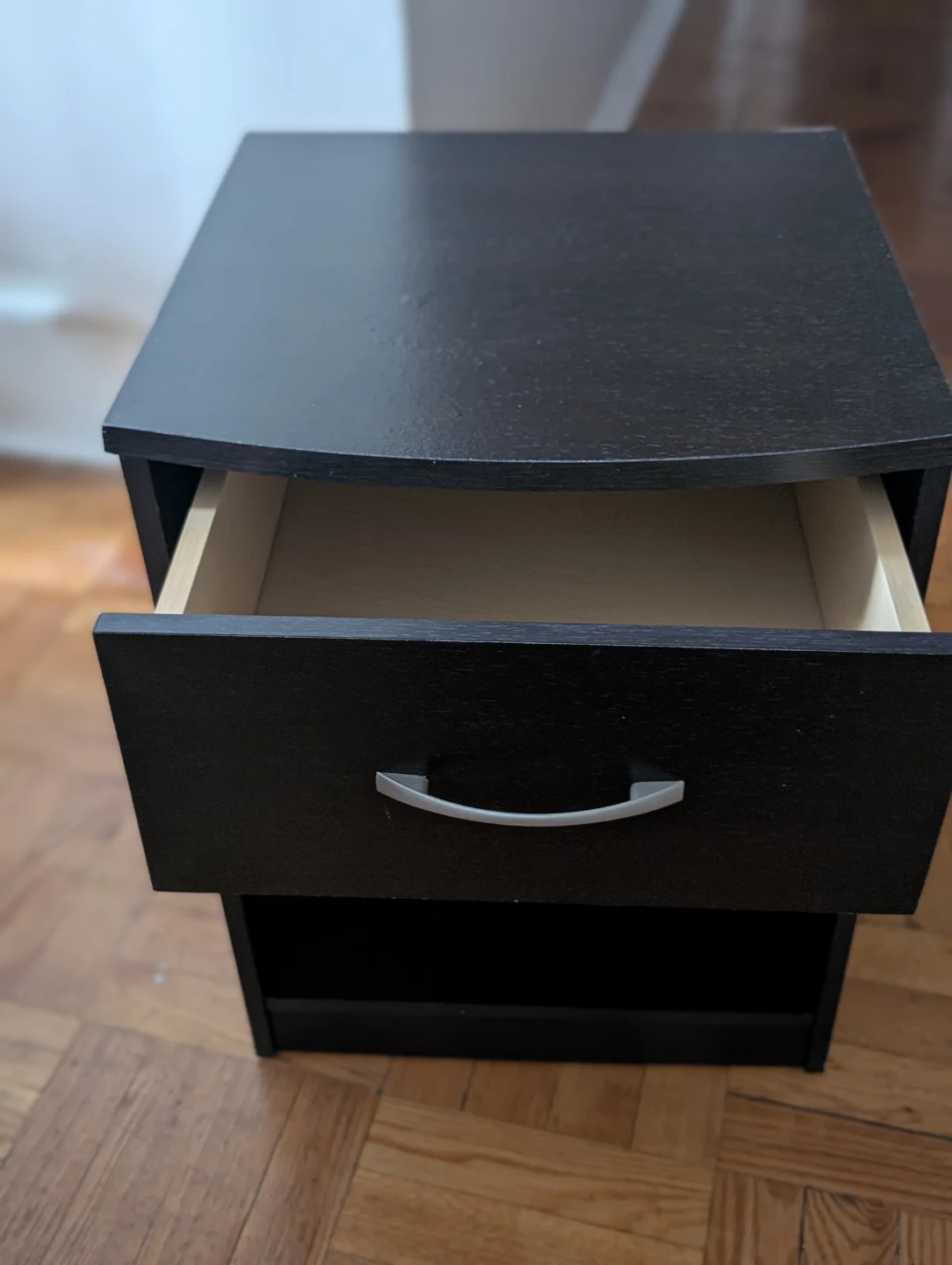 Black Nightstand with Drawer - photo 2